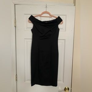 Adrianna Papell Black Off the Shoulder Double Zip Dress - 2